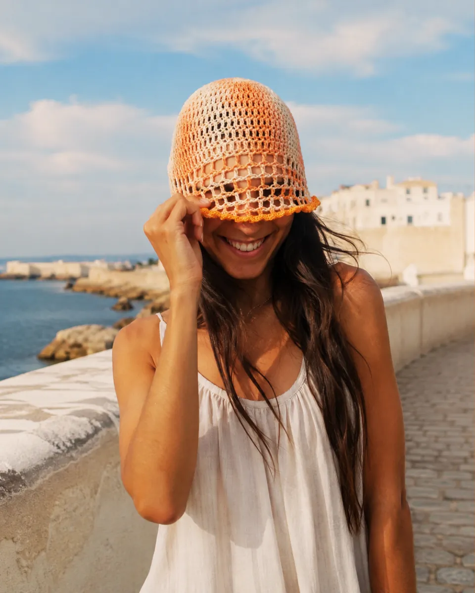 Cappellino Cloche Crochet "Sunset Mesh" — foto 4