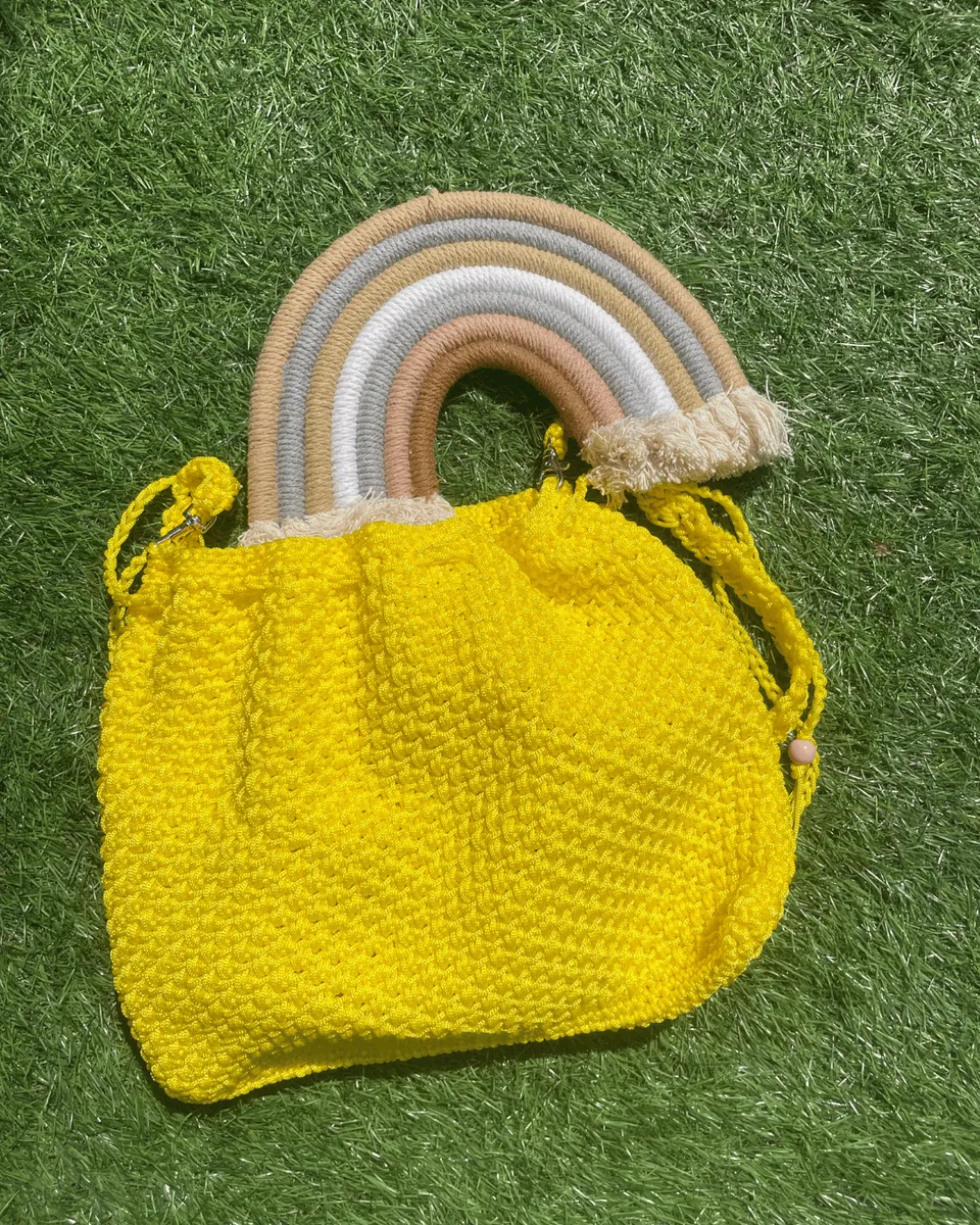 Borsa Secchiello Crochet "Sunshine Yellow" — foto 2