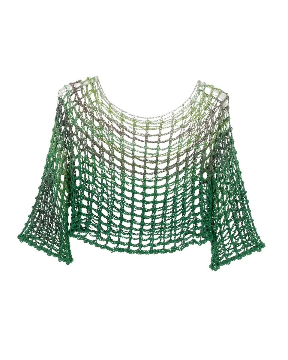 Maglia Crop Copricostume Crochet "Forest Ombré" — foto 2