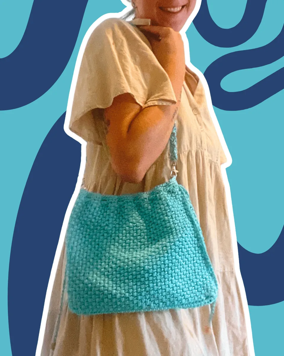 Borsa Crochet "Turquoise Breeze" — foto 3