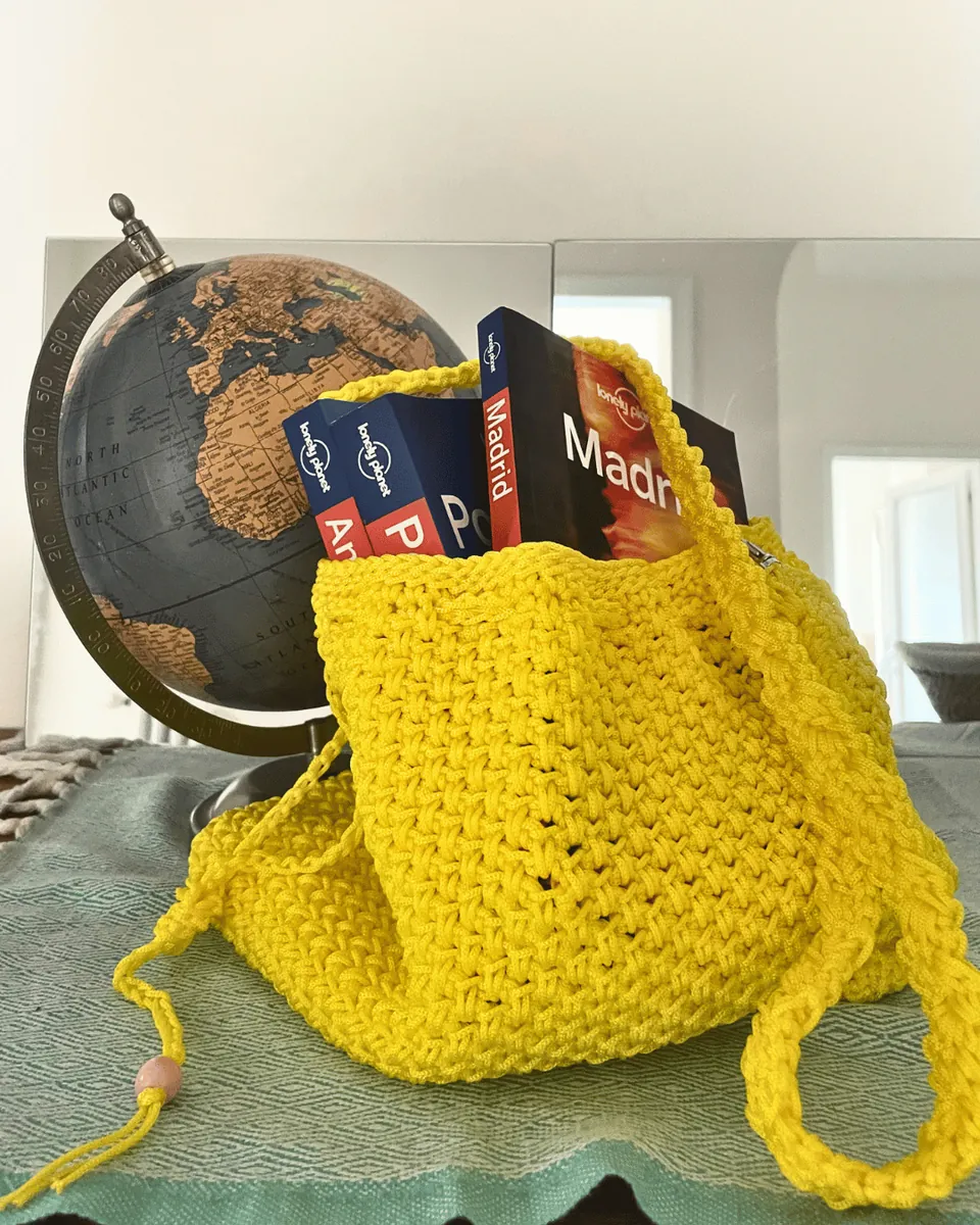 Borsa Secchiello Crochet "Sunshine Yellow" — foto 4