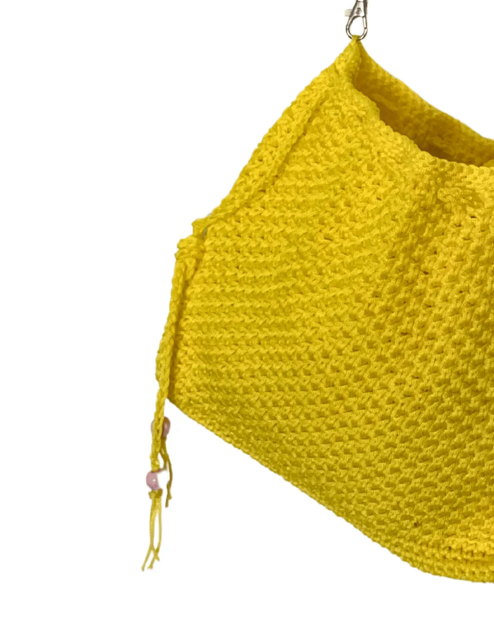 Borsa Secchiello Crochet "Sunshine Yellow" — foto 5